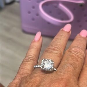 Elegant Silver Halo Ring